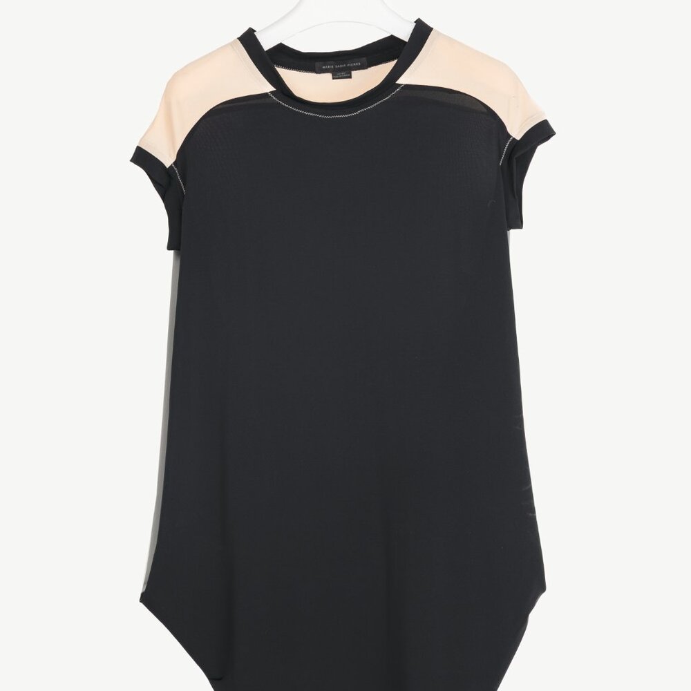 Marie Saint Pierre Black & Grey Colourblock Jersey Tunic